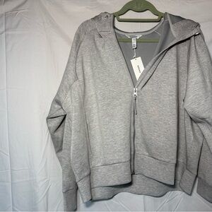 SPANX Light Gray Zip-Up Jacket
